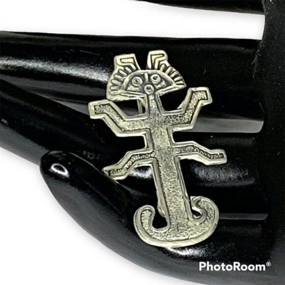 Vintage Pre-Columbian TOLIMA Figure Silver Pin Brooch - Picture 2 of 6